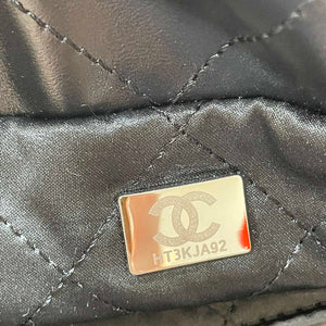 Chanel 22 Backpack Shiny Calfskin AS3313 Black With Sliver Logo - Default Title - View 9
