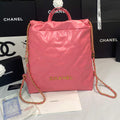 Chanel 22 Backpack Shiny Calfskin AS3313 Pink Gold - Default Title - View 1
