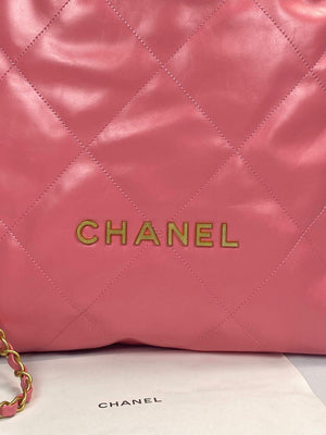 Chanel 22 Backpack Shiny Calfskin AS3313 Pink Gold - Default Title - View 3