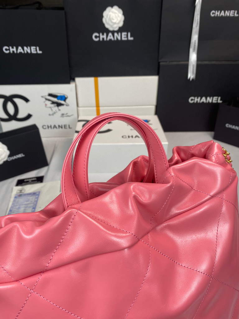 Chanel 22 Backpack Shiny Calfskin AS3313 Pink Gold - Default Title - View 6