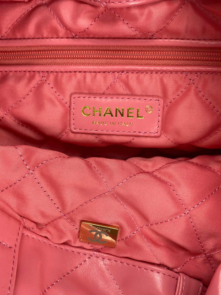 Chanel 22 Backpack Shiny Calfskin AS3313 Pink Gold - Default Title - View 9