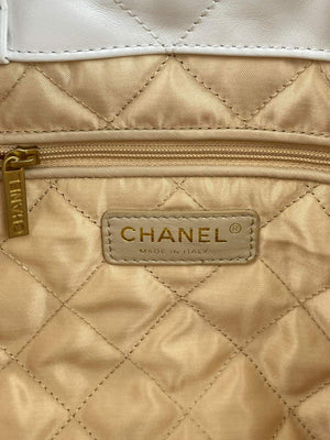 Chanel 22 Backpack Shiny Calfskin AS3313 White Gold - Default Title - View 8