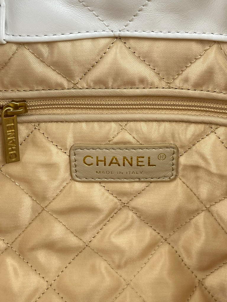 Chanel 22 Backpack Shiny Calfskin AS3313 White Gold - Default Title - View 8