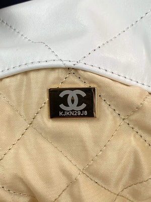 Chanel 22 Backpack Shiny Calfskin AS3313 White Gold - Default Title - View 9