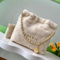 Chanel 22 bag AS3260 Small Handbag  Sheep wool Beige - Default Title - View 1