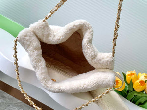 Chanel 22 bag AS3260 Small Handbag  Sheep wool Beige - Default Title - View 7