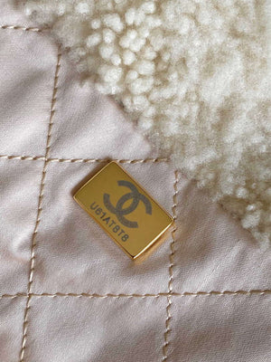 Chanel 22 bag AS3260 Small Handbag  Sheep wool Beige - Default Title - View 8