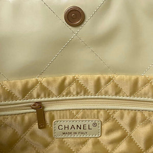 Chanel 22 Bag AS4486 Handbag Shiny Calfskin Yellow With Gold - Default Title - View 7