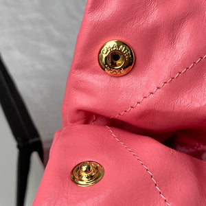 Chanel 22 Handbag AS3261 Shiny Calfskin Gold-Tone Metal Coral Pink - Default Title - View 6