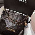 Chanel 22 Handbag AS3261 Wrinkled Calfskin leather Black Gold - Default Title - View 1