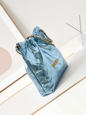 Chanel 22 HandBag Fantasy color Calfskin & Gold-Tone Metal AS3261 Blue - Default Title - View 3