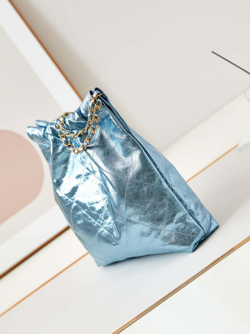 Chanel 22 HandBag Fantasy color Calfskin & Gold-Tone Metal AS3261 Blue - Default Title - View 4