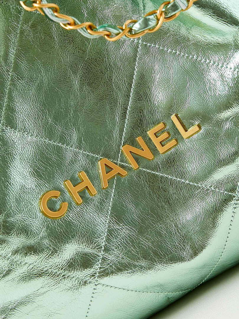 Chanel 22 HandBag Fantasy color Calfskin & Gold-Tone Metal AS3261 Green - Default Title - View 2