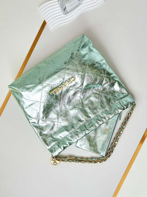 Chanel 22 HandBag Fantasy color Calfskin & Gold-Tone Metal AS3261 Green - Default Title - View 7