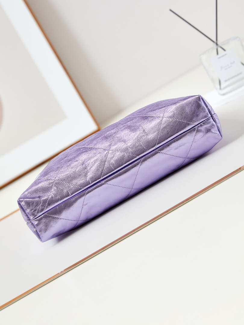 Chanel 22 HandBag Fantasy color Calfskin & Gold-Tone Metal AS3261 Purple - Default Title - View 6