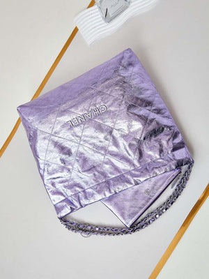 Chanel 22 HandBag Fantasy color Calfskin & Gold-Tone Metal AS3261 Purple - Default Title - View 7