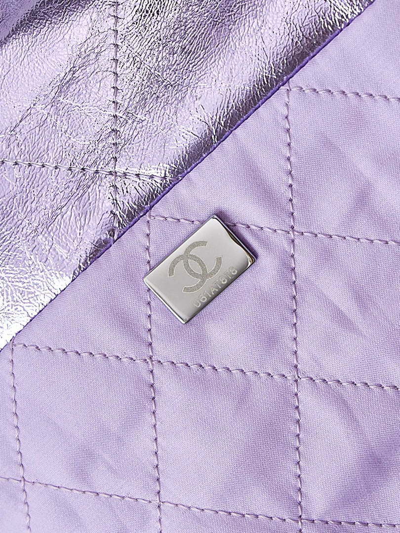 Chanel 22 HandBag Fantasy color Calfskin & Gold-Tone Metal AS3261 Purple