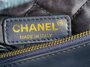 Chanel 22 Handbag Gold-Tone Metal Canvas AS3260 Blue denim - Default Title - View 8