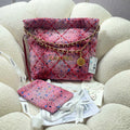 Chanel 22 Handbag Gold-Tone Metal Canvas AS3260 Pink - Default Title - View 1