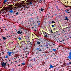 Chanel 22 Handbag Gold-Tone Metal Canvas AS3260 Pink - Default Title - View 5