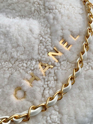 Chanel 22 Handbag Sheep wool & Gold-Tone Metal AS3261 Beige - Default Title - View 5