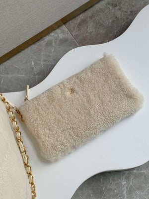 Chanel 22 Handbag Sheep wool & Gold-Tone Metal AS3261 Beige - Default Title - View 7