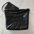 Chanel 22 Handbag Shiny Black Calfskin AS3261 with Symphony Hardware - Default Title - View 1