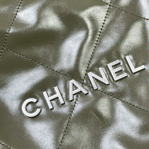 Chanel 22 Handbag Shiny Calfskin AS3261 Dark Green - Default Title - View 5