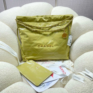 Chanel 22 Handbag Shiny Calfskin AS3261 Light Green - Default Title - View 1