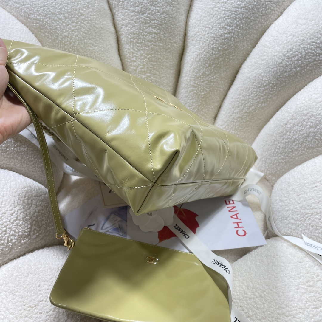 Chanel 22 Handbag Shiny Calfskin AS3261 Light Green - Default Title - View 3