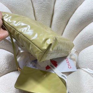 Chanel 22 Handbag Shiny Calfskin AS3261 Light Green - Default Title - View 3