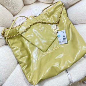 Chanel 22 Handbag Shiny Calfskin AS3261 Light Green - Default Title - View 4