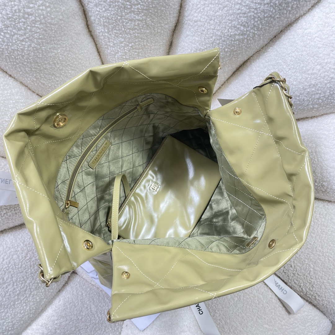Chanel 22 Handbag Shiny Calfskin AS3261 Light Green - Default Title - View 7