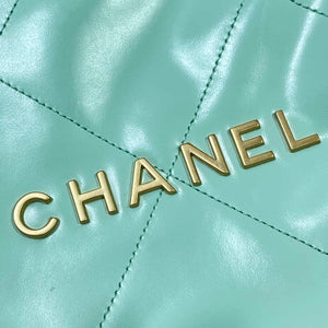 Chanel 22 Handbag Shiny Calfskin AS3261 Mint Green - Default Title - View 5