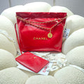 Chanel 22 Handbag Shiny Calfskin AS3261 Red - Default Title - View 1