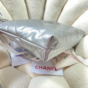 Chanel 22 Handbag Shiny Calfskin AS3261 Silver - Default Title - View 4