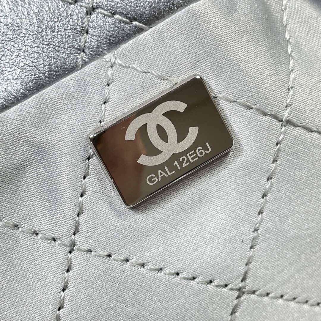 Chanel 22 Handbag Shiny Calfskin AS3261 Silver - Default Title - View 8