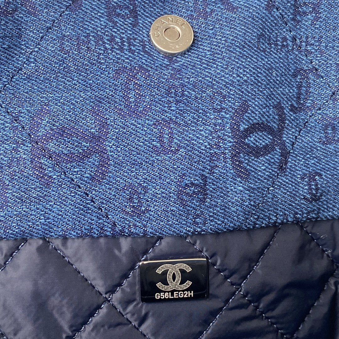 Chanel 22 Handbag Silver-Tone Metal Canvas AS3261 Blue denim - Default Title - View 7