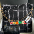 Chanel 22 Large Handbag Clothes Gold-Tone Metal AS3262 Black - Default Title - View 1