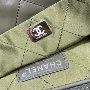 Chanel 22 Large Handbag Shiny Calfskin AS3262 Dark Green - Default Title - View 8