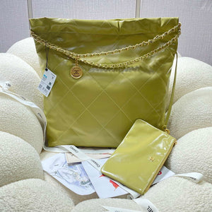 Chanel 22 Large Handbag Shiny Calfskin AS3262 Light Green - Default Title - View 2