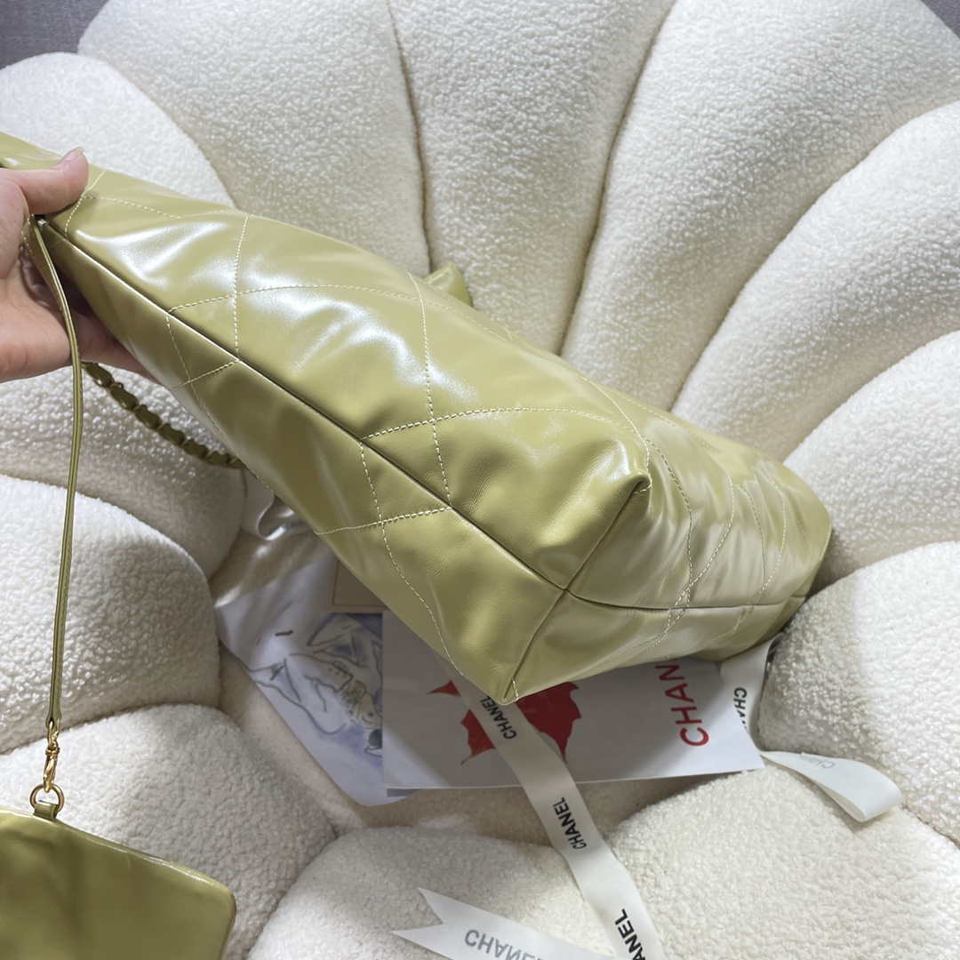 Chanel 22 Large Handbag Shiny Calfskin AS3262 Light Green - Default Title - View 3