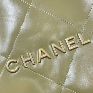 Chanel 22 Large Handbag Shiny Calfskin AS3262 Light Green - Default Title - View 5