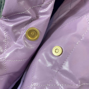 CHANEL 22 Large Handbag Shiny Calfskin Gold AS3262 Purple - Default Title - View 8