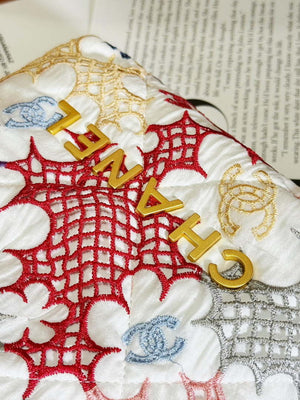 Chanel 22 Mini Handbag AS3980 Lace Patchwork & Gold-Tone Metal Multicolour - Default Title - View 3