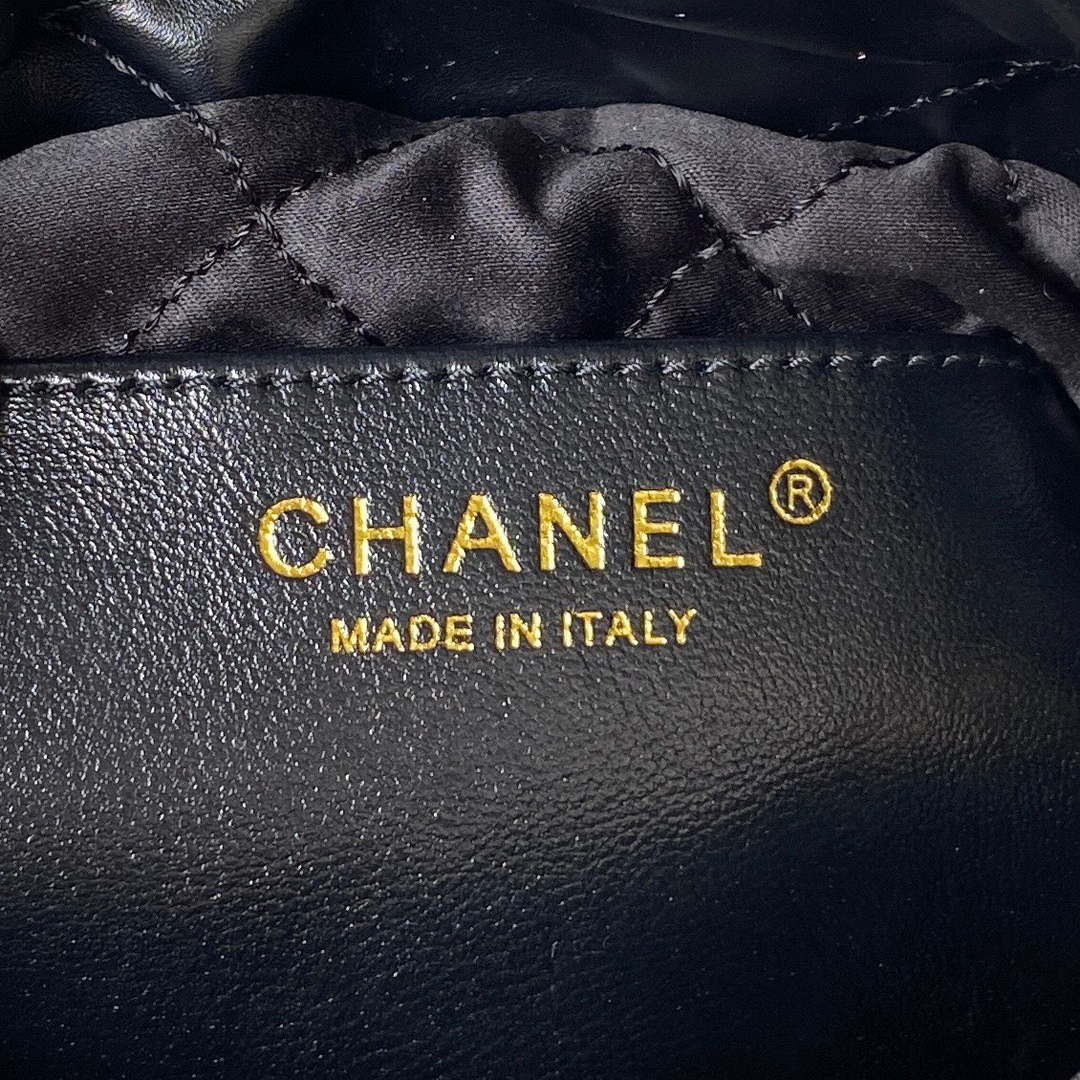 Chanel 22 Mini Handbag AS3980 Shiny Calfskin & Gold-Tone Metal Black - Default Title - View 8
