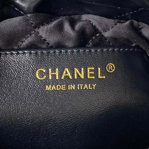 Chanel 22 Mini Handbag AS3980 Shiny Calfskin & Gold-Tone Metal Black - Default Title - View 8