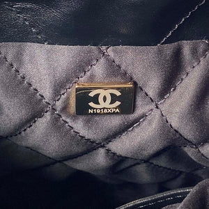 Chanel 22 Mini Handbag AS3980 Shiny Calfskin & Gold-Tone Metal Black - Default Title - View 9