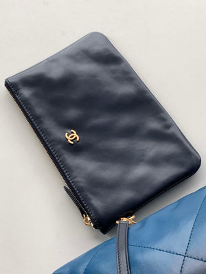 Chanel 22 Mini Handbag AS3980 Shiny Calfskin & Gold-Tone Metal Navy Blue - Default Title - View 7