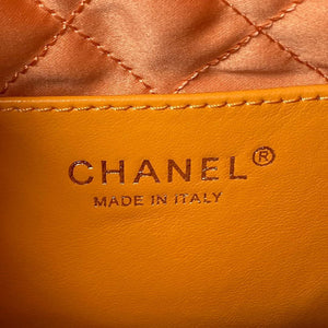 Chanel 22 Mini Handbag AS3980 Shiny Calfskin & Gold-Tone Metal Orange - Default Title - View 7